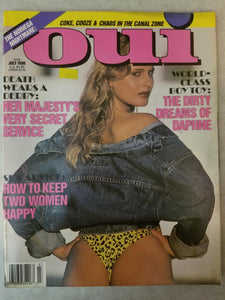 Oui July 1990 - How To Keep Two Women Happy - Vintage Adult Magazine