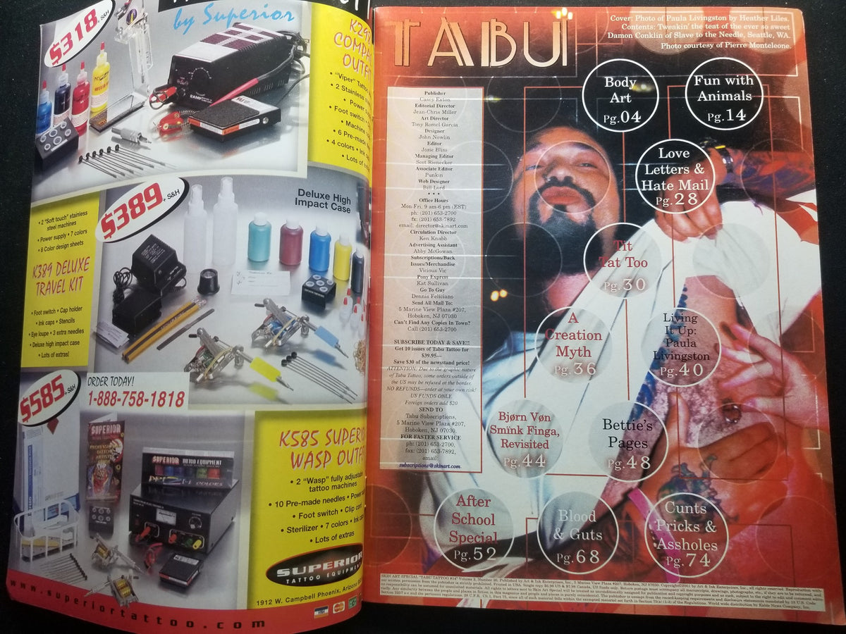 Tabu Tattoo 15 2001 Adult Magazine Discreet Retail
