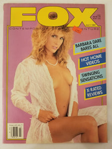 Fox July 1987 - Barbra Dare Bares All - Vintage Adult Magazine