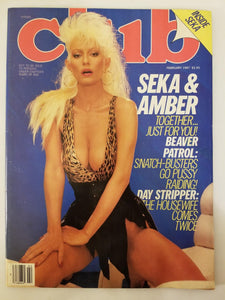 Club February 1987 - Seka & Amber, Kristin - Large Format Adult Magazine