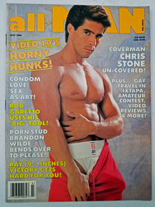 All Man July 1990 - Rod Garetto, Chris Stone, Brandon Wilde - Gay Adult Magazine