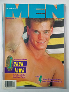 Advocate Men September 1988 - Jason Iowe, Rick Masters - Gay Adult Magazine