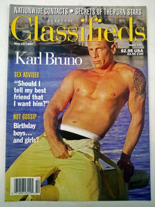 Advocate Classifieds May 13 1997 No. 121 - Karl Bruno - Gay Adult Magazine