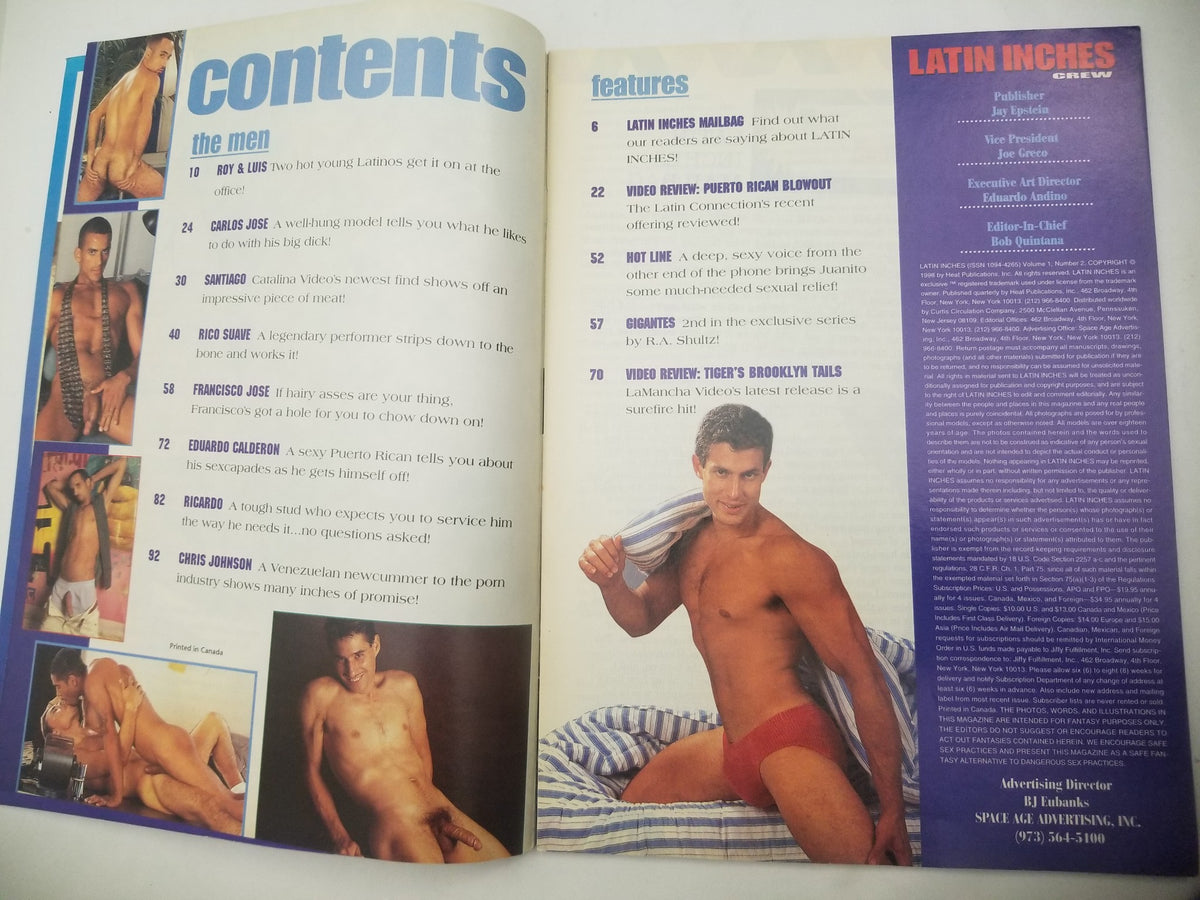 Latin Inches Vol. 1 No. 2 1998 - Gay Adult Magazine – Discreet Retail